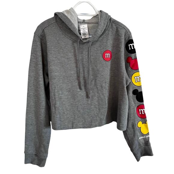 Disney Tops - M&M's Disney Springs Women's Ladies Charcoal Gray Hoodie Large NWT